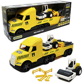 Машинка «Евакуатор з катком» Wader Magic truck Technic жовта 78 * 27 * 18 см (36450)