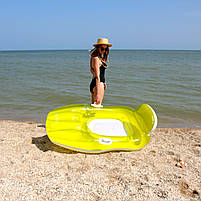 Надувне крісло шезлонг з ручками і підсклянником Intex, жовте, 163 * 104 см (56805), фото 2