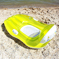 Надувне крісло шезлонг з ручками і підсклянником Intex, жовте, 163 * 104 см (56805), фото 3