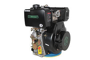 Двигун дизельний Grunwelt GW192FE F2 (14 л.с., електростартер, вал 25 мм, шпока)
