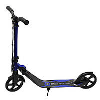Самокат двоколісний BEST SCOOTER затиск керма, амортизатор, колеса PU, 200 мм, синій, до 100 кг (67490), фото 2