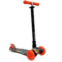 Самокат складаний Best Scooter помаранчевий, 4 колеса PU - 120 мм (779-1340), фото 3