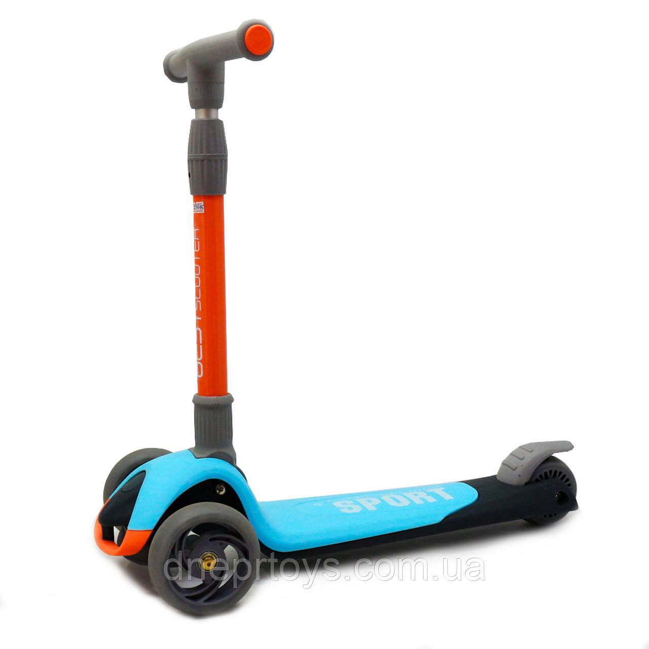 Самокат триколісний складаний Best Scooter блакитний колеса PU 12 см (F-39015)