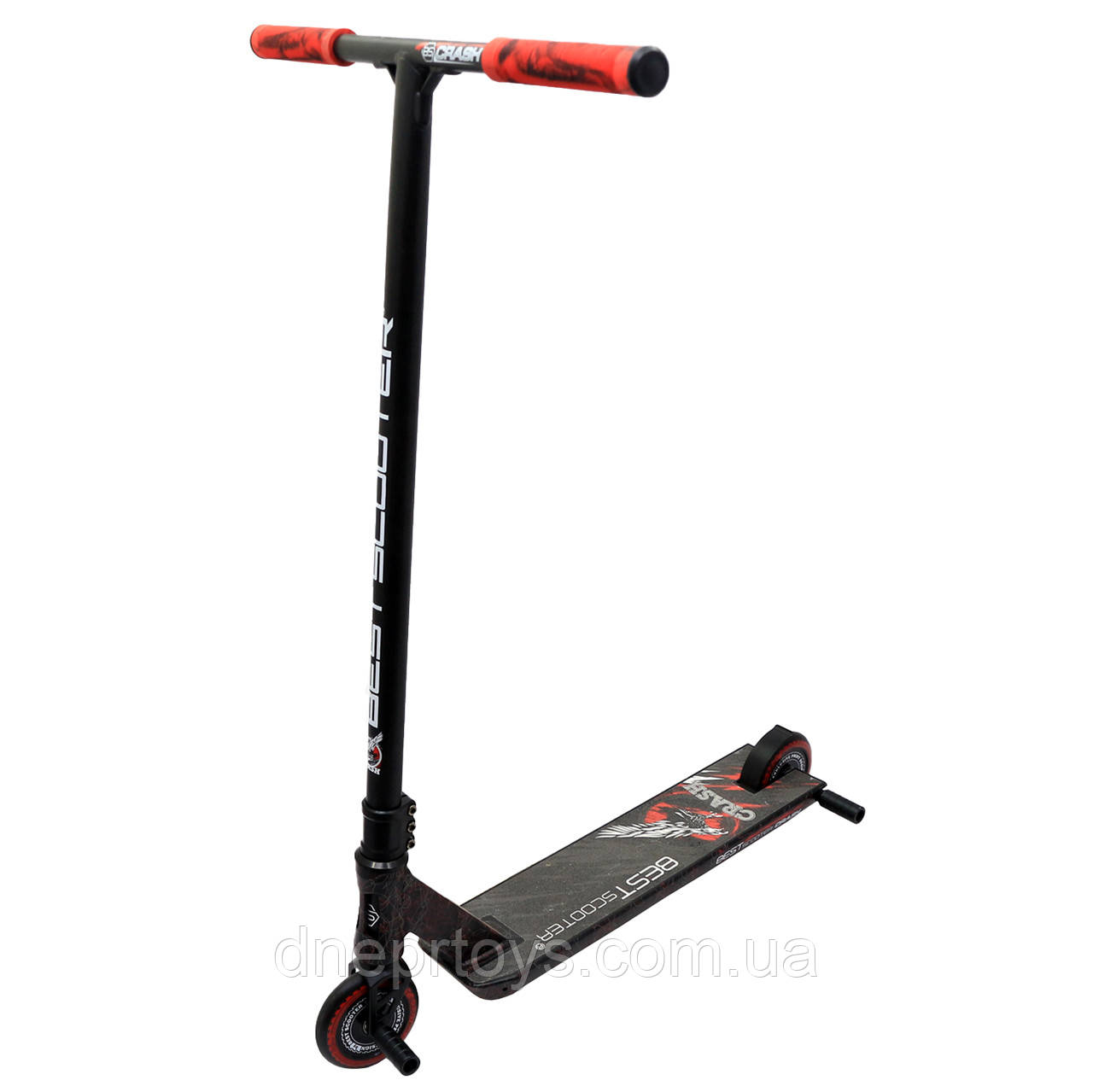 Трюкових самокат Best Scooter «Crash» HIC-система, пеги, червоний, колеса 110мм PU, (67839), фото 1
