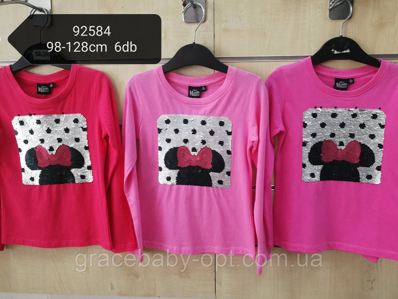 Реглан для дівчат оптом, Disney, 98-128 см, № 92584