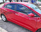 Дефлектори вікон (вітровики) Hyundai i30 HB 2011-2016 (Autoclover/Корея), фото 7