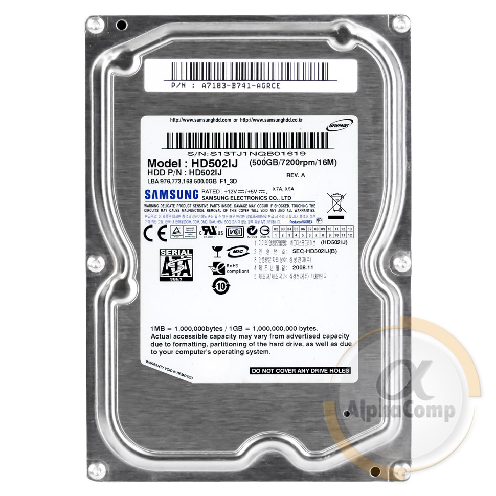 Жорсткий диск 3.5" 500 Gb Samsung HD502IJ (16Mb • 7200 • SATAII) БВ