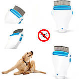 Гребінець електрична для видалення вошей і бліх V-Comb Licetec з витяжкою електро гребінь від паразитів білий, фото 2