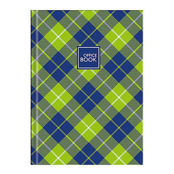 Канцелярська книга А4, 100 аркушів, лінія "Шотландка зелена"