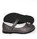 Нарядні туфлі для дівчаток темно сірого кольору на липучці, фото 3