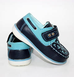 Мокасини для хлопчиків на липучці синього кольору, сині туфлі для дітей