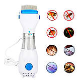 Гребінець електрична для видалення вошей і бліх V-Comb Licetec з витяжкою електро гребінь від паразитів білий, фото 5