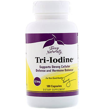 Йод Tri-Iodine, 12,5 мг, 180 капсул Terry Naturally