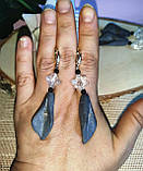 Серьги с шунгитом и горным хрусталем (мер ка ба), фото 6