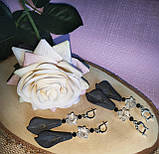 Серьги с шунгитом и горным хрусталем (мер ка ба), фото 3