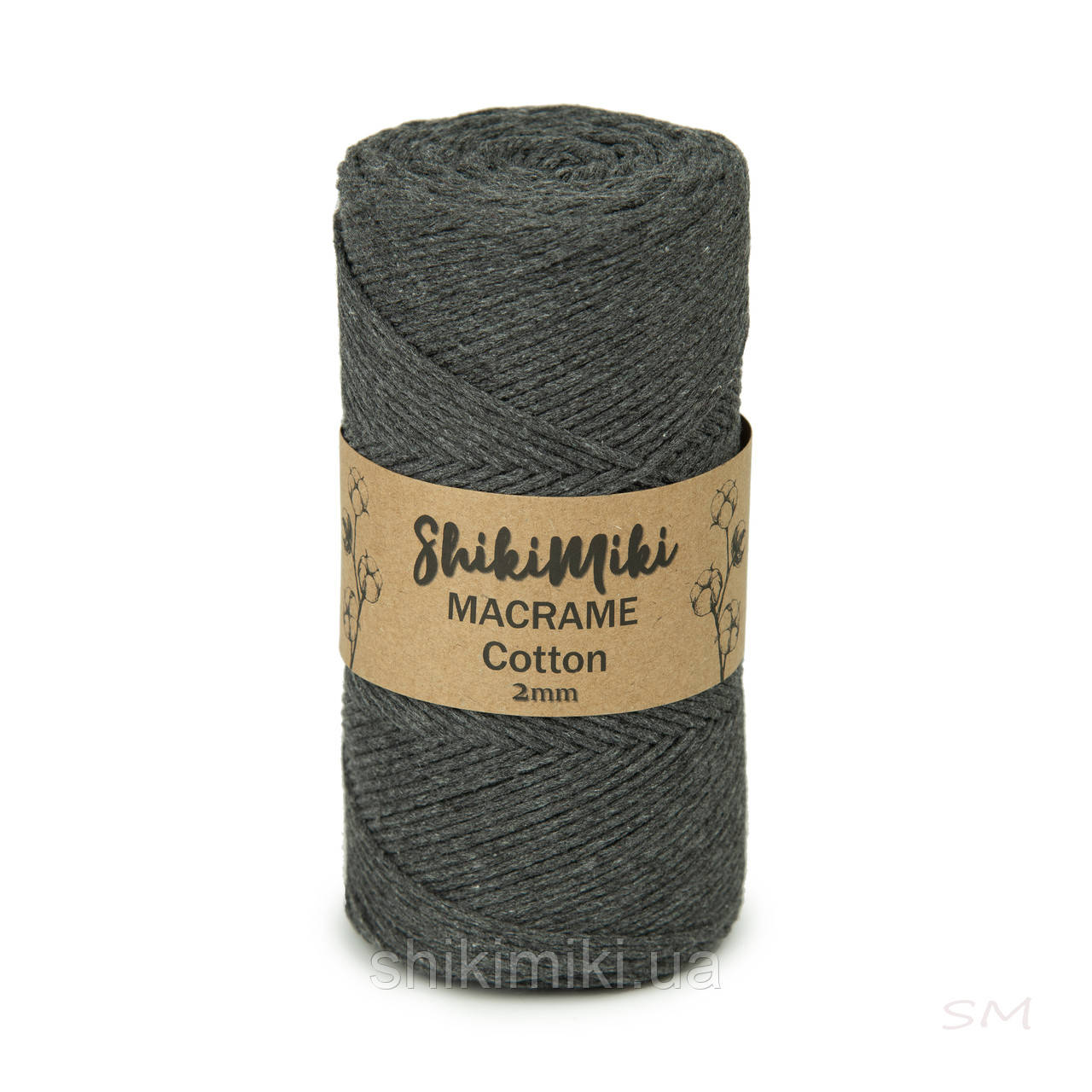 Еко Шнур Cotton Macrame, колір Темно-сірий
