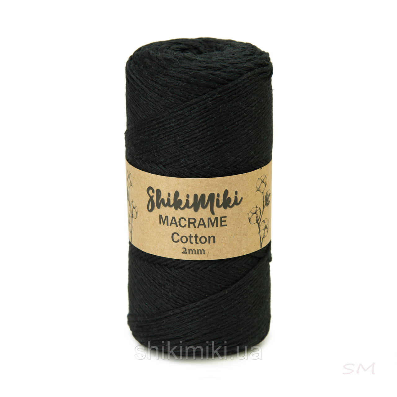 Еко шнур Cotton Macrame, колір Чорний