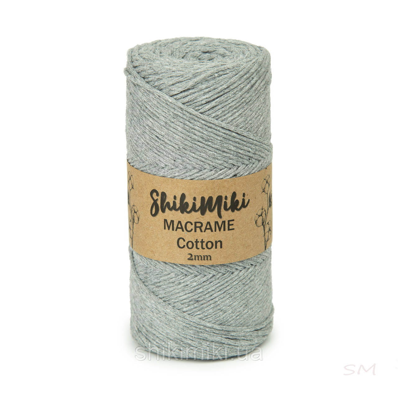 Еко Шнур Cotton Macrame, колір Світло-сірий