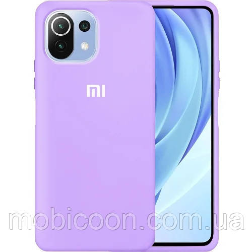 Чехол Silicone Case full для Xiaomi Mi 11 Lite Lilac