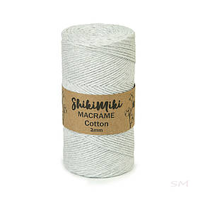 Еко Шнур Cotton Macrame, колір Сніжно-сірий