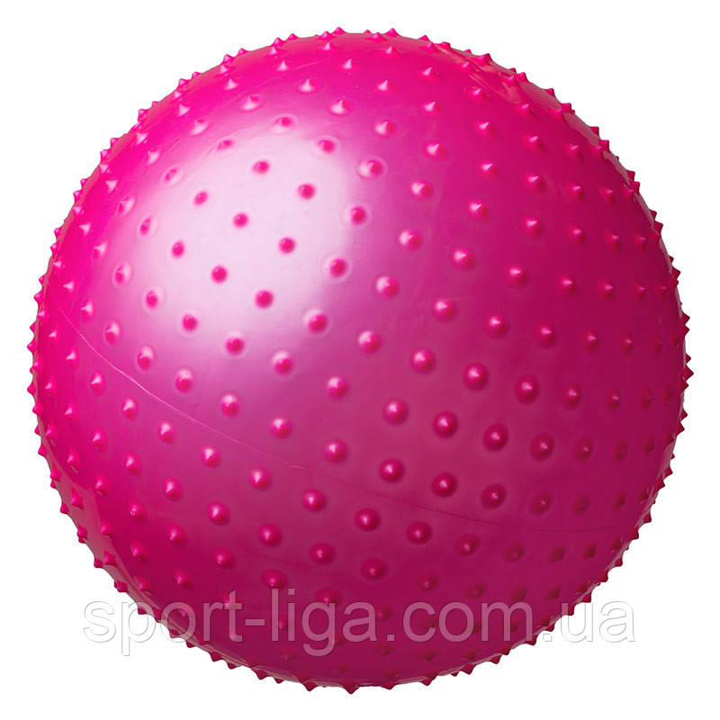 М'яч фітнес KingLion 55 см масажний + насос Фітбол Рожевий