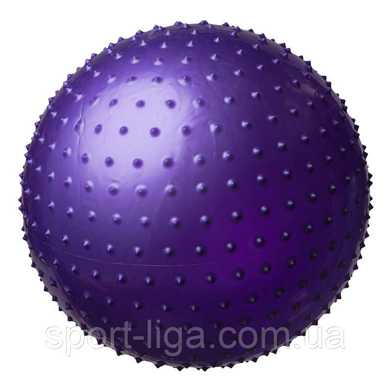 М'яч фітнес KingLion 55 см масажний + насос Фітбол Фіолетовий