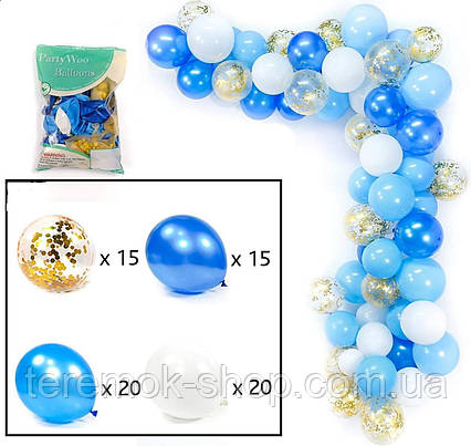 Гірлянда арка з повітряних кульок  70 шт небесна