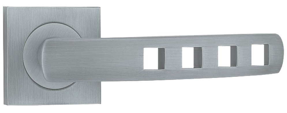 Ручки на міжкімнатні/ вхідні двері SIBA Kubika R03 матовий нікель/ хром (22 07), фото 1