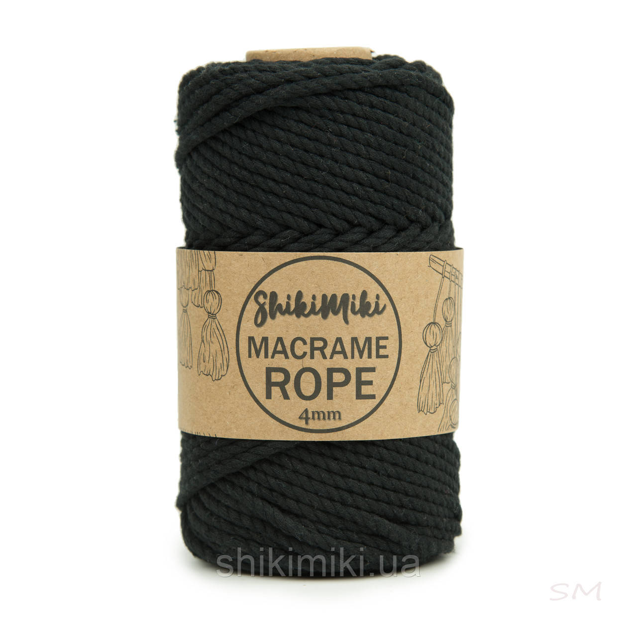 Еко шнур Shikimiki Rope 4mm, колір Чорний