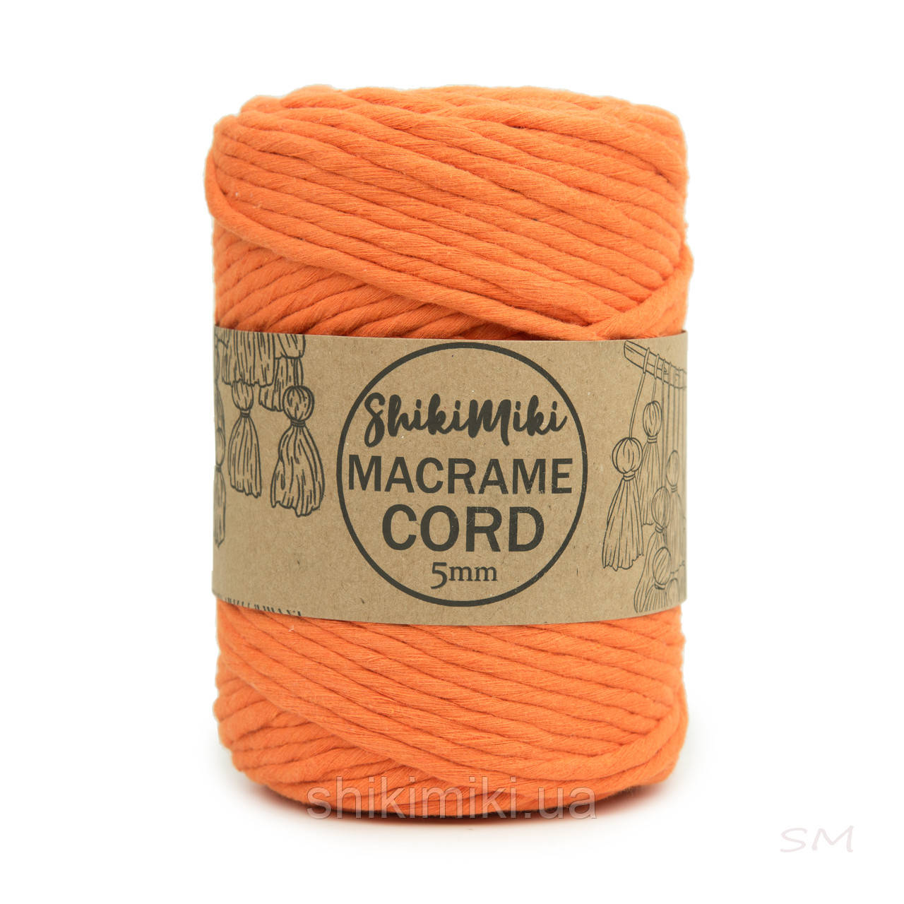 Еко шнур Macrame Cord 5 mm, колір Помаранчевий апельсин