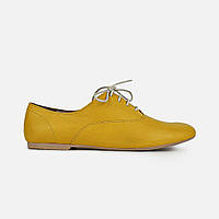 Туфли оксфорды женские желтые кожаные осенние весенние 37