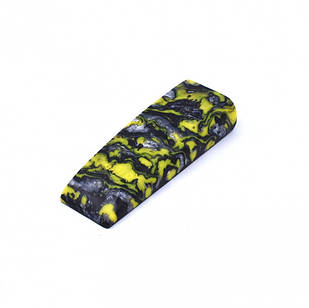 Акрил для рукояті ножа Брусок Inlace Acrylester Yellow Damascus (жовтий метал) 130х40х25мм