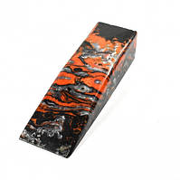 Акрил для рукояти ножа Брусок Inlace Acrylester Orange Damascus (Оранжевый металл) 130х40х25мм