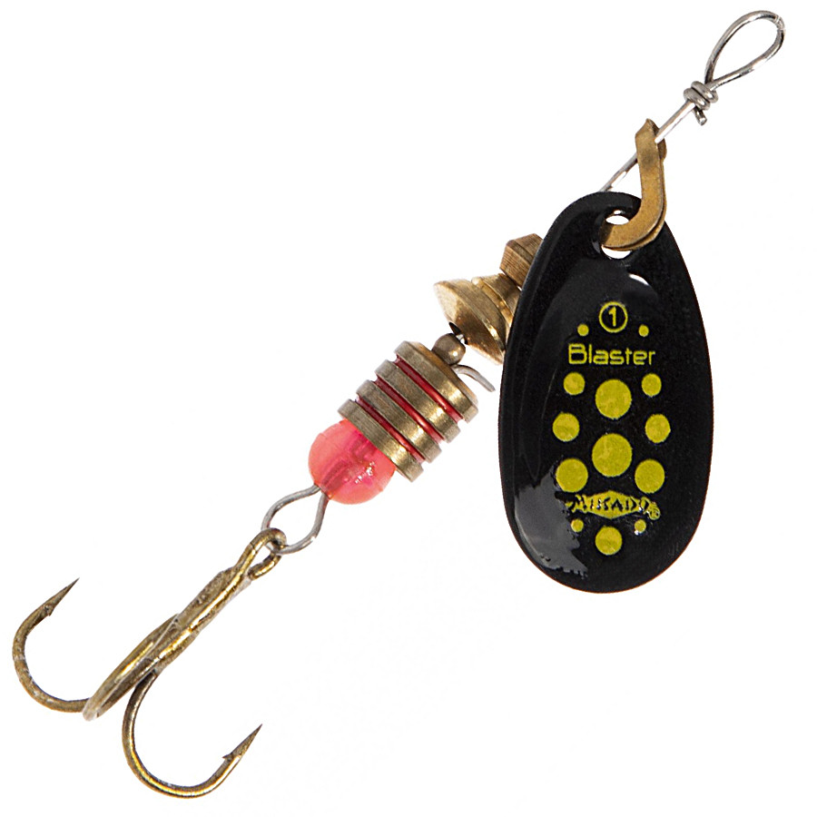 Блесна-вертушка Mikado Blaster № 4 8гр silver/21 (silver/black/yellow dots), фото 1