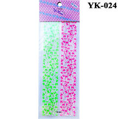 Наклейки для Ногтей Стикеры Самоклеющие Цветные YK-024, Все для Маникюра и Педикюра