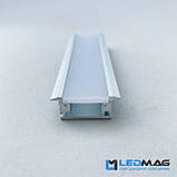 Підлоговий профіль для світлодіодної стрічки 21 х 11 мм 3 метри з матовим розсіювачем, фото 7