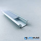 Підлоговий профіль для світлодіодної стрічки 21 х 11 мм 3 метри з матовим розсіювачем, фото 2