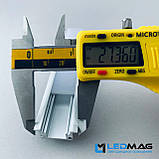 Підлоговий профіль для світлодіодної стрічки 21 х 11 мм 3 метри з матовим розсіювачем, фото 6