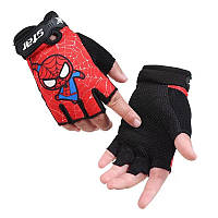 Перчатки велосипедные Sporty беспалые детские спортивные Spidey Red S