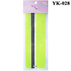 Наклейки для Ногтей Слайдеры для Дизайна Самоклеющие Цветные YK028, Материалы для Дизайна Ногтей