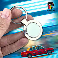 Брелок металевий односторонній круглий d = 25 мм + друк фото/малюнок/діапа / лого/прикол
