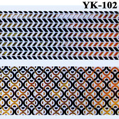 Наклейки для Нігтів Слайдери для Дизайну Самоклеющие Подвійні YK102, Декор Нігтів, Дизайн Нігтів