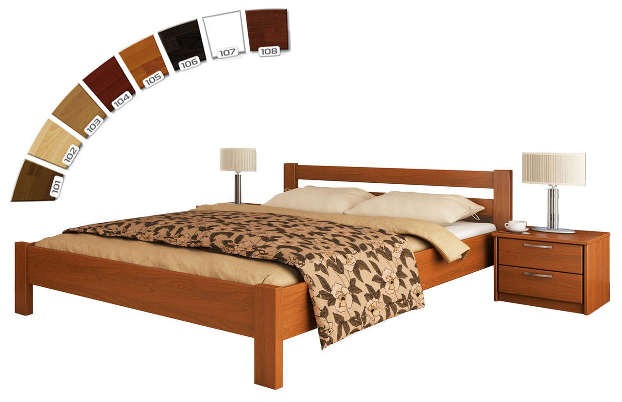Ліжко півтораспальне в спальню з натуральної деревини буку Рената Естелла