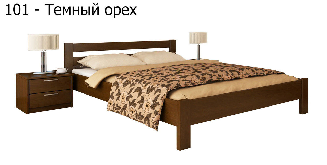 Ліжко односпальні в спальню з натуральної деревини буку Рената Естелла - фото 2 - id-p4103265