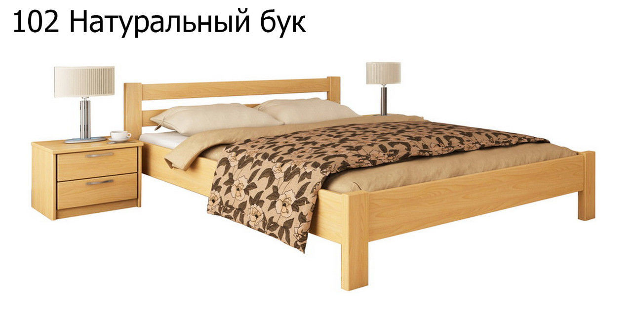 Ліжко односпальні в спальню з натуральної деревини буку Рената Естелла - фото 3 - id-p4103265
