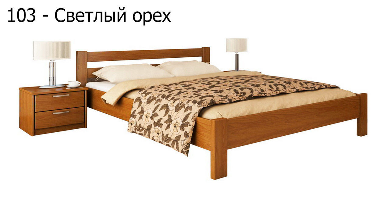 Ліжко односпальні в спальню з натуральної деревини буку Рената Естелла - фото 4 - id-p4103265