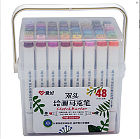 Набор скетч-маркеров двусторонних 48 шт. Aihao sketchmarker PM508-48