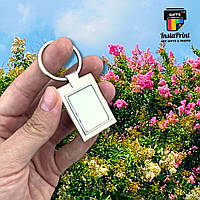 Брелок металевий односторонній прямокутний N2  + друк фото/ картинка/флек/фахівець