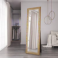 Зеркало в полный рост напольное 176х56 в широкой золотой раме Black Mirror для дома или магазина