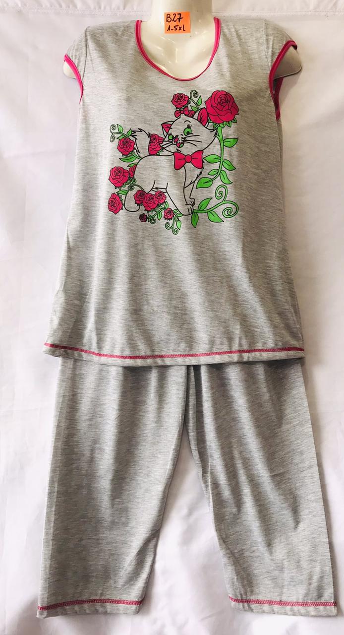 Костюм нічна жіноча бавовняна розмір норма XL-5XL парова, фото 1